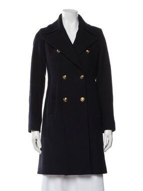 Womens Double-Breasted Navy Wool Coat, XXS, Like new